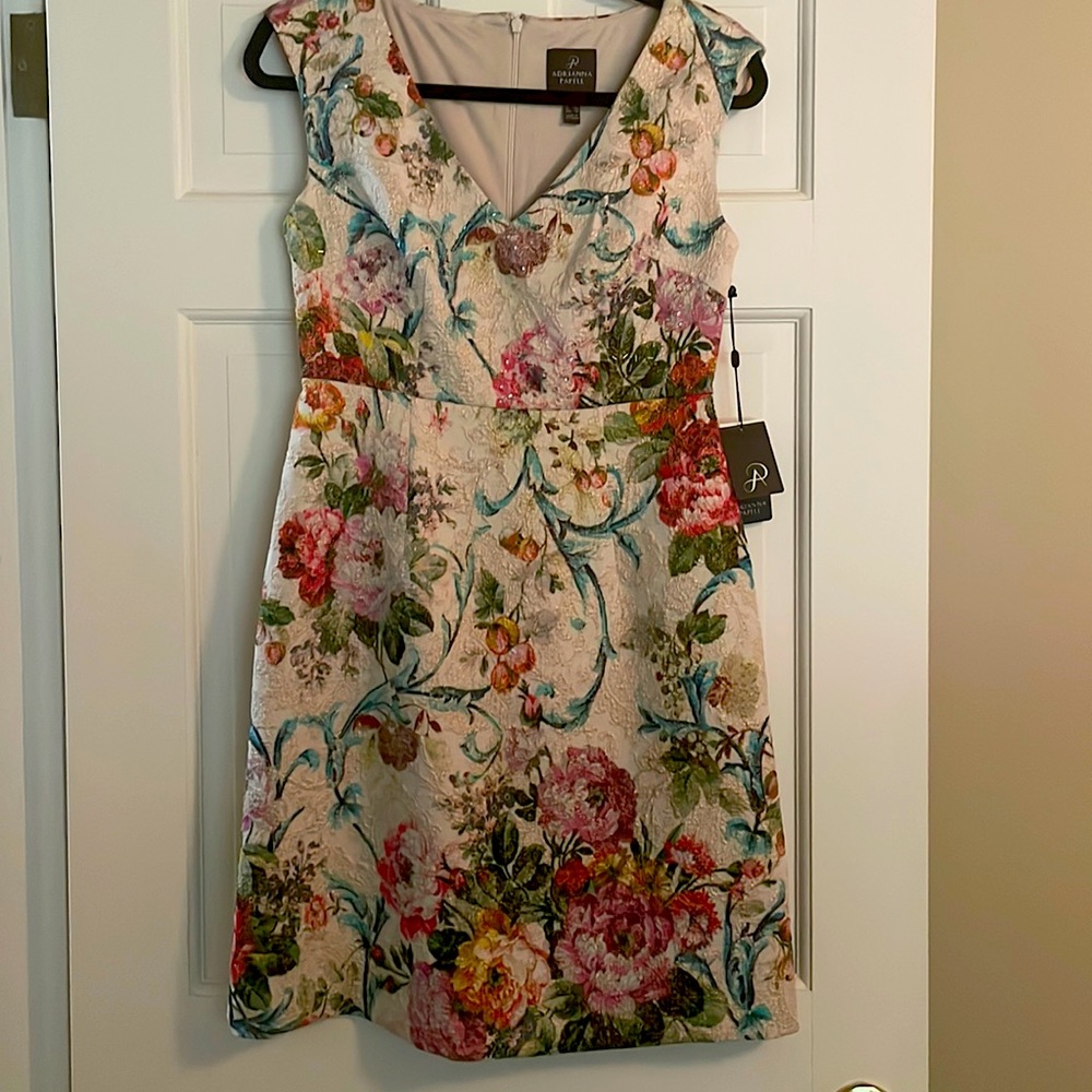 Adrianna Papell A line Matelasse Dress in 6P